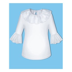 Белый школьный джемпер (блузка) для девочки 78753-ДШ20