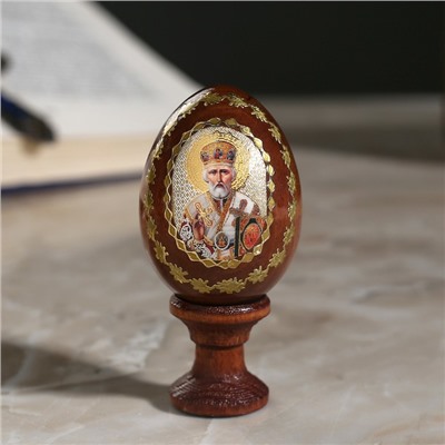 Яйцо сувенирное "Николай Чудотворец", на подставке