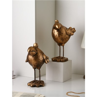 Набор фигур "Птички", полистоун, 44 см, золото, 1 сорт, Иран