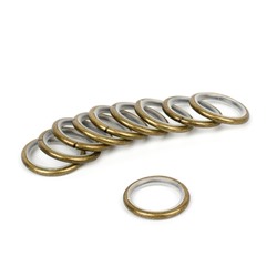 Комплект колец бесшумных с круглым сечением для металлического карниза, золото антик, №100, диаметр 16 мм (df-100946)
