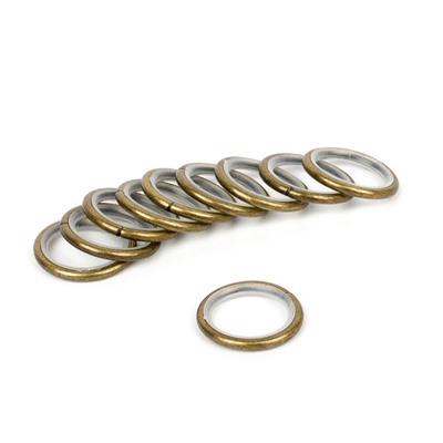 Комплект колец бесшумных с круглым сечением для металлического карниза, золото антик, №10, диаметр 16 мм (df-100948)