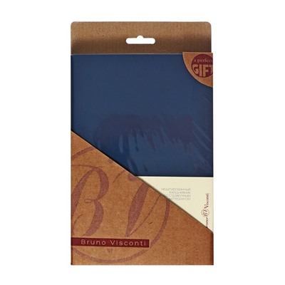 Ежедневник недатированный А5, 160 листов MEGAPOLIS VELVET, твёрдая обложка, искусственная кожа, ляссе, на резинке, с карманом для бумаг, бежевый блок 70 г/м2, тёмно-синий