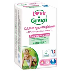 Love and Green Culottes Hypoallerg?niques 18 Culottes Taille 5 (12-18 kg)