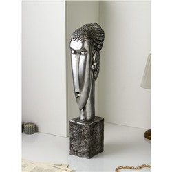 Фигура "Лицо", полистоун, 76 см, серебро, Иран, 1 сорт