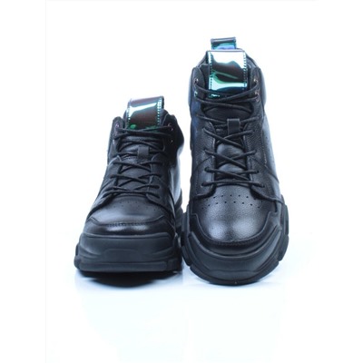01-REN8-CAX-5-1BLACK Ботинки демисезонные женские (натуральная кожа, байка)