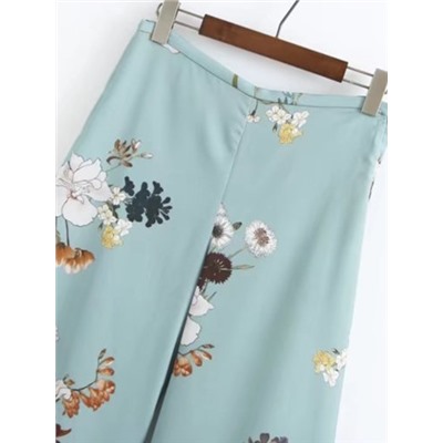 Модные широкие брюки с цветочным принтом