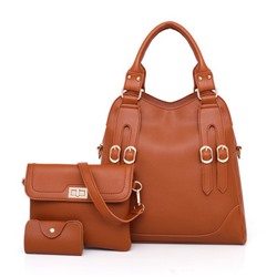 Набор сумок из 3 предметов, арт А58, цвет: светло-коричневый