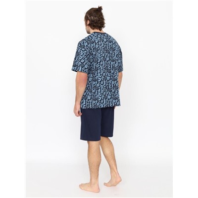 Пижама мужская (футболка, шорты) Синий
