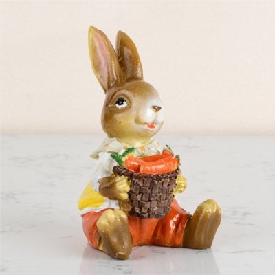 Фигурка Кролик с морковкой 10 см / DY1599-1 /уп 4/240/Пасха