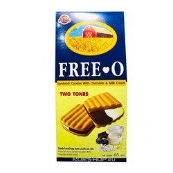 Печенье-сэндвич  с шоколадным и молочным кремом "Free-O" Uni Firms, Таиланд 65 г. Акция
