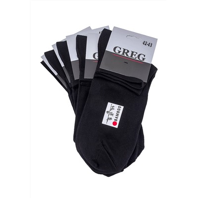 Носки мужские (в упаковке 5 пар) GREG G-20/01 черный укороч.