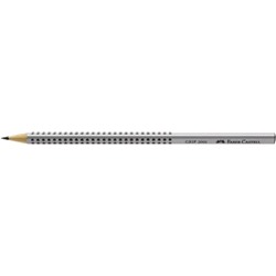 Чернографитный карандаш Grip 2001, серый корпус, твердость HB B + ластик-колпачок, в блистере, 3шт