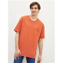 Хлопковая мужская футболка с круглым вырезом и короткими рукавами
