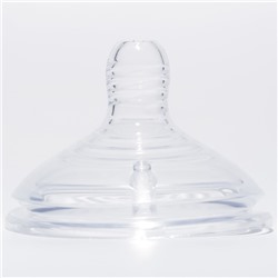 Соска силиконовая, антиколиковая на бутылочку, +6мес., широкое горло, Ø60мм, быстрый поток