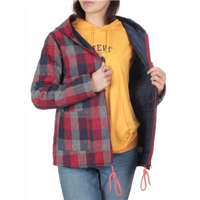 W-128 RED/GRAY Куртка демисезонная женская (100% хлопок, синтепон 50 гр.)