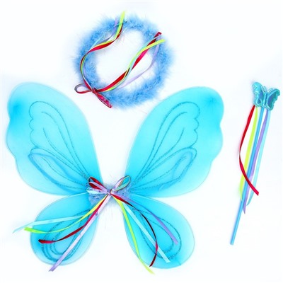 Карнавальный набор «Фея», 4 предмета: юбка, крылья, жезл, нимб