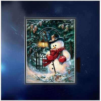 Стразовая картина «Снеговик» 25*30 см