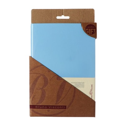 Ежедневник недатированный А5, 160 листов MEGAPOLIS VELVET, твёрдая обложка, искусственная кожа, ляссе, на резинке, с карманом для бумаг, бежевый блок 70 г/м2, зефирный голубой