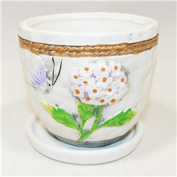 Цветочный горшок керамика -Бабочка- 8х9 см - для ОПТовиков
