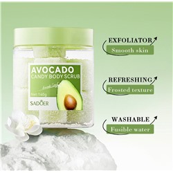 Сахарный скраб для тела с маслом авокадо Sadoer Avocado Candy Body Scrub 140мл
