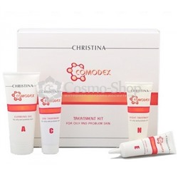 Christina Comodex Acne Kit 4 Items For Oily And Problematic Skin/  Набор высокоэффективной косметики для проблемной кожи 4пр.