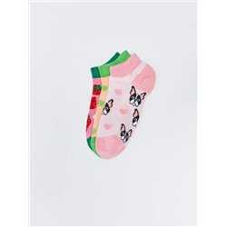 Носки для девочки укороченные с рисунком, 3 шт