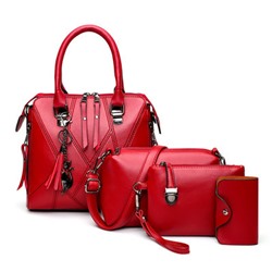 Набор сумок из 4 предметов арт А23, цвет:красный