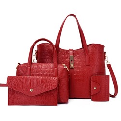 Набор сумок из 4 предметов, арт А84, цвет: красный