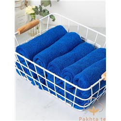 Комплект махровых полотенец 30х30см синий (упаковка 5шт)