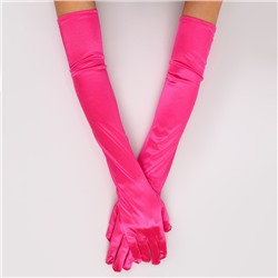 Карнавальный аксессуар - перчатки 55см, цвет фуксия