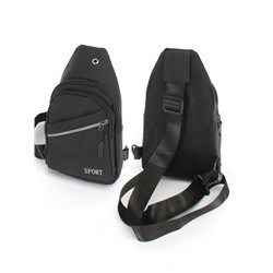 Рюкзак (сумка)  муж Battr-3808  (однолямочный),  2отд,  плечевой ремень,  2внеш карм,  черный 252023