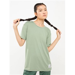 Женская футболка с коротким рукавом, принтом и круглым вырезом