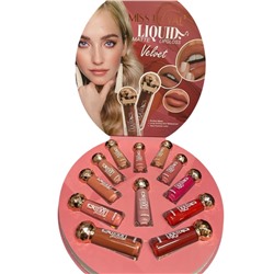 Набор матовых блесков для губ Miss Royal Liquid Velvet Lip Matte Gloss 12шт