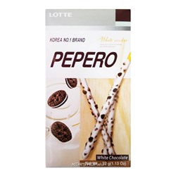 Соломка в молочном шоколаде с кусочками печенья Пеперо White Cookie Pepero Lotte, Корея, 32 г Акция
