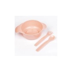 Набор детской посуды 3 предмета (тарелка, вилка,ложка) 300мл, ц.розовый