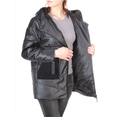 22-307 BLACK Куртка демисезонная женская AKiDSEFRS (синтепон 100 гр.)
