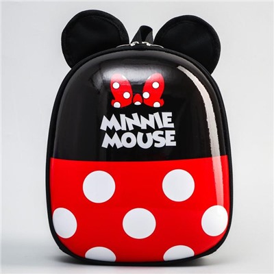 Ранец с жестким карманом, 25,5 см х 7 см х 29 см "Мышка с ушками", Минни Маус