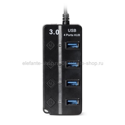 Разветвитель с выключателями HUB USB 3.0 4Port SBHA-7324-Black (UM)