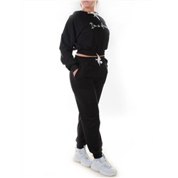 Y294 BLACK Спортивный костюм женский (100% хлопок) размер 48