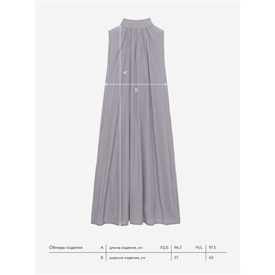 Платье из летящей ткани с завязками, светло-серый