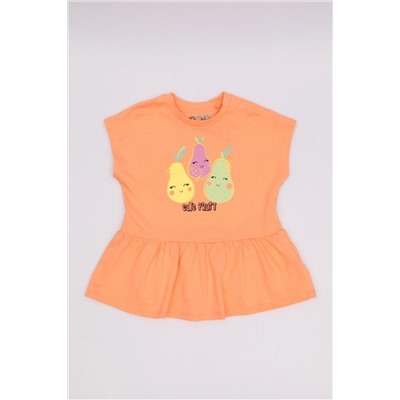 Комплект для девочки (платье модель "туника", бриджи) Персиковый