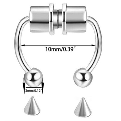 Пирсинг обманка в нос, на магните без прокола