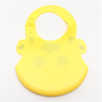 Нагрудник для кормления «Жирафик» силиконовый с карманом, цвет жёлтый