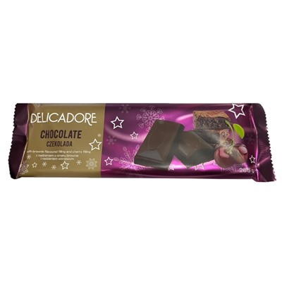 Шоколад Delicadore chocolate czekolada сo вкусом брауни и вишневой начинкой 265 гр