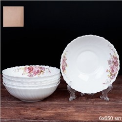 Набор суповых тарелок 6 штук 650 мл 175 мм А / TW-70 (7065) серия Розовая композиция 687924