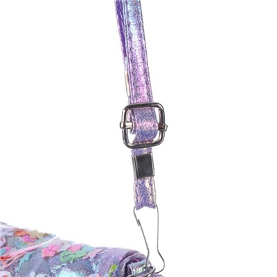 Сумка детская на клапане, 6х12х16 см, регулируемый ремень, фиолетовый МИКС