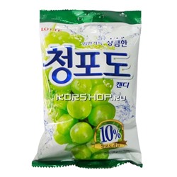 Леденцовая карамель «Зелёный виноград» Green Grape Lotte, Корея, 153 г. Акция