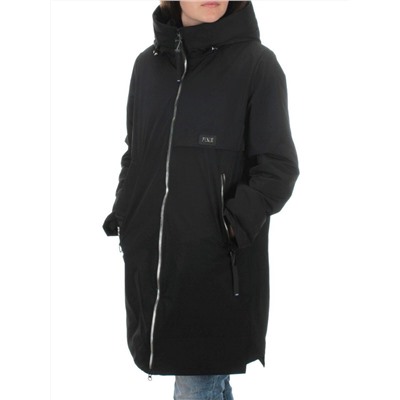 BM22839 BLACK Пальто демисезонное женское (100 гр. синтепон)