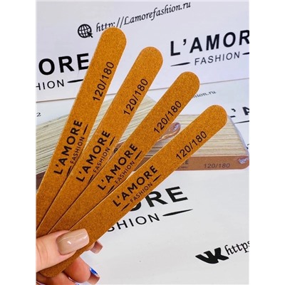 Пилка для ногтей L'AMORE Fashion 120/180 грит (упаковка 50шт)