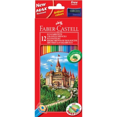 Цветные карандаши Замок, набор цветов, в картонной коробке, 12 шт